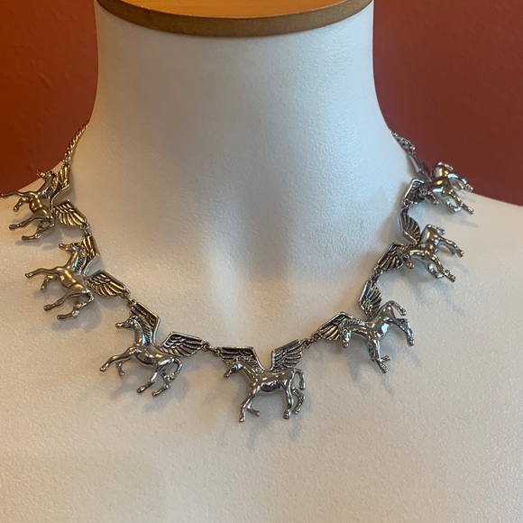 Jewelry - Silver Pegasus Charm Necklace - Women Jewelry
